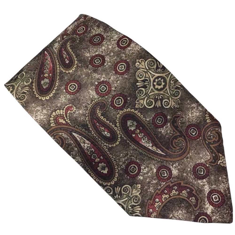 Claybrooke Silk Tie Paisley Abstract Tied